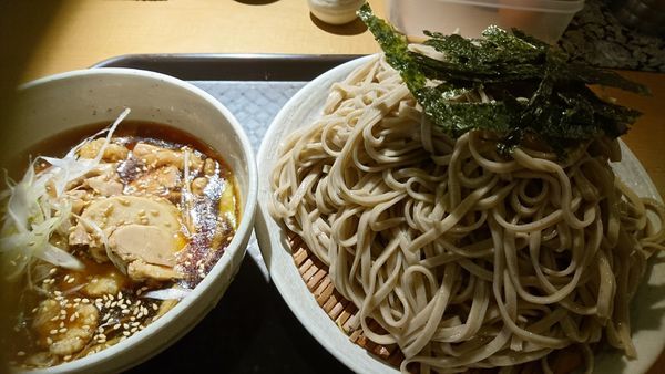 「鶏玉つけそば（大盛り無料）」@神田 つけ蕎麦 わびすけの写真