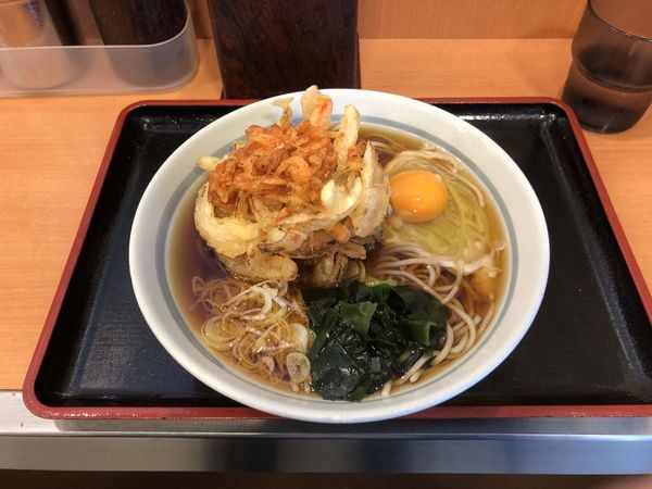 「桜エビかき揚げ天玉そば」@爽亭 登戸店の写真