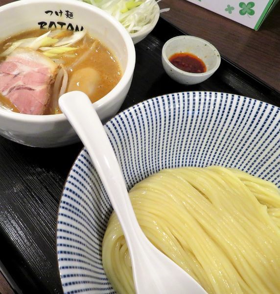 「味噌つけ麺小＋葱＋味玉（1,100円）」@つけ麺 BOTANの写真