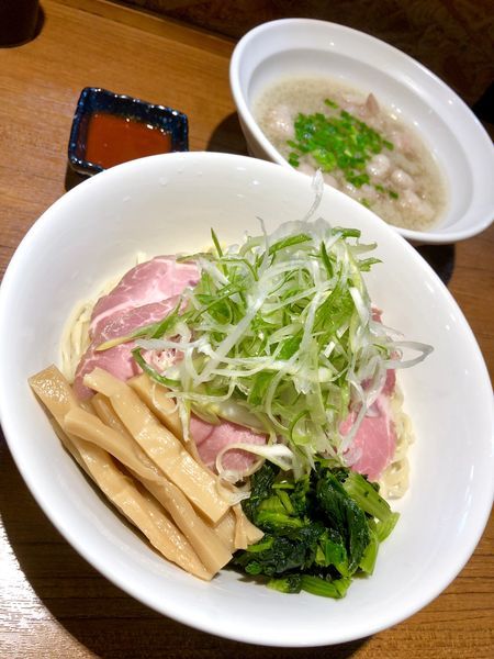 「【限定①】和牛上もつの塩つけそば ￥900」@寿製麺よしかわ 川越店の写真