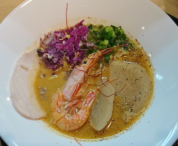 「【限定】雲丹らーめん ～茨城県産天カブと赤海老のせ～」@進化論の写真