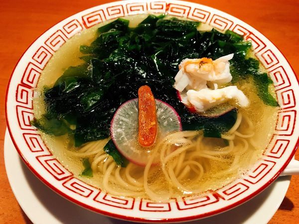 「房総サザエ出汁とワカメラーメン&原木しいたけごはんセット」@食堂酒場 Graciaの写真