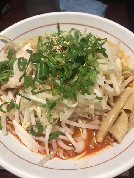 「限定 鳥辛味麺 野菜増し」@麺屋まるの写真