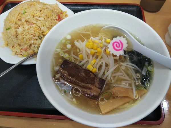 「ラーメンセット 「塩ラーメン+炒飯」 ※コーヒー1杯無料」@中華料理 喜多郎 松本店の写真