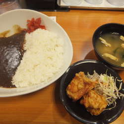 カレー並380円＆日替わり100円トッピング(唐揚げ2個)