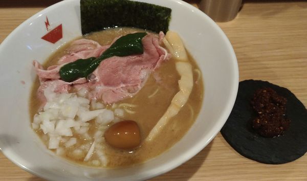 「蟹そば+ハーフ肉増し+辛味」@crab台風。の写真