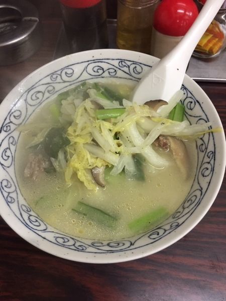 「野菜湯面セット 500円（半炒飯付き）」@上海飯店の写真