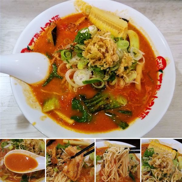 「ジューシーチキンと彩り野菜の味噌トマ  980円」@太陽のトマト麺 上野広小路支店の写真