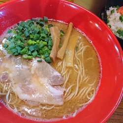 弐号機(しょうゆとんこつ)+明太子ごはん