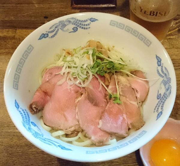 「油そば＋肉増し＋生玉子＋生ビール」@燦燦斗の写真