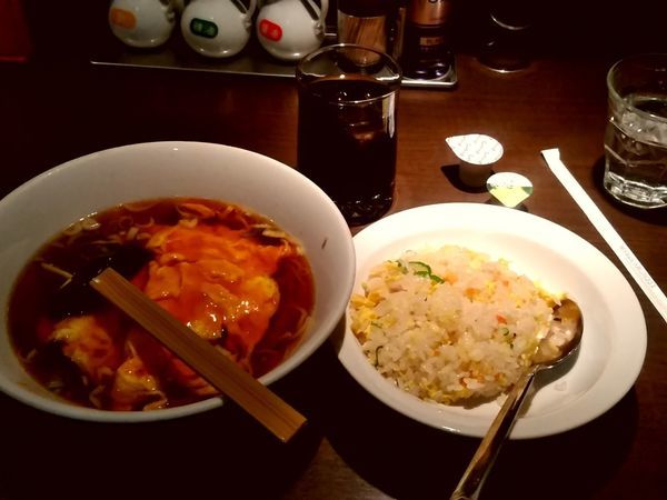 「日替わりランチ①(天津ラーメン＋五目チャーハン)780円」@上海華龍 ヤマダ電機LABI1高崎店の写真