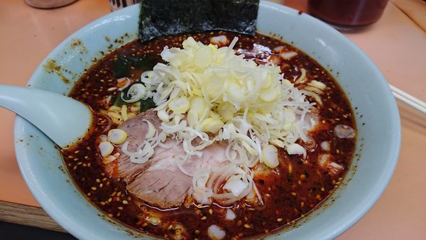 「地獄ラーメン極上3 大盛無料 ネギ薬味」@地獄ラーメン 田中屋の写真
