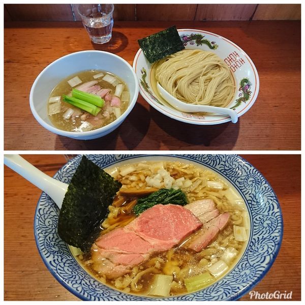 「濃厚昆布水の淡麗つけ麺(塩)・手揉み中華蕎麦(醤油)」@麺処 ほん田の写真