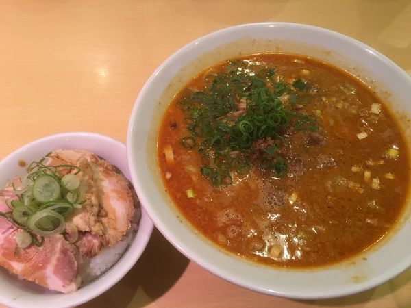 「魚介香る担々麺+チャーシュー丼」@らーめん芝浜の写真