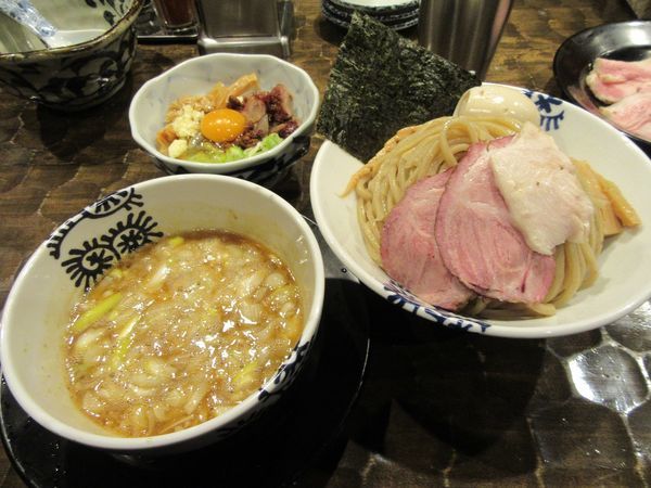 「海老つけそば大盛（９３０円）＋特級TP＋EBIライス」@特級鶏蕎麦 龍介の写真