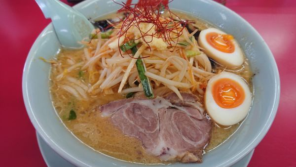 「特製もやし味噌ラーメン 味たま」@ラーメン山岡家 テクノポリスセンター店の写真