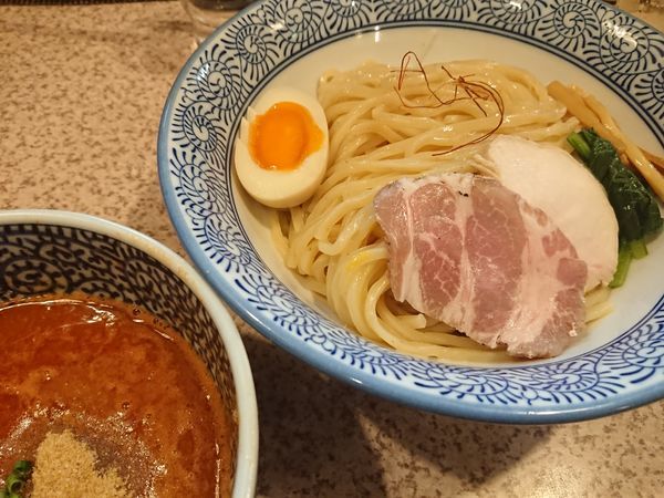 「【限定】海老とトマトのつけそば850円＋ハイボール」@麺処 かつ善の写真