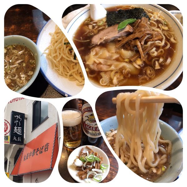 「竹の子つけそば830円＋ワンタンメン780円＋餃子＋ﾋﾞｰﾙ」@丸長 荻窪本店の写真