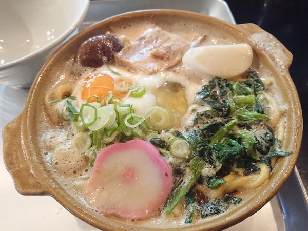 「【限定】なべ焼きらーめん880円＋〆ご飯100円」@麺家 うえだの写真