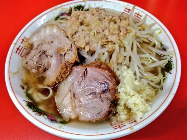 「控えめラーメン ニンニクヤサイ少なめアブラ」@ラーメン二郎 京都店の写真