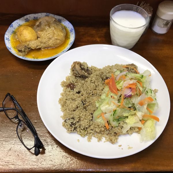 「スペシャルマトンビリヤニとエッグ＆チキンローストカレー」@アジアカレーハウスの写真