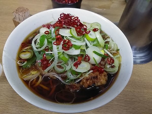 「ジャンボゲソそば」@一由そば 日暮里店の写真