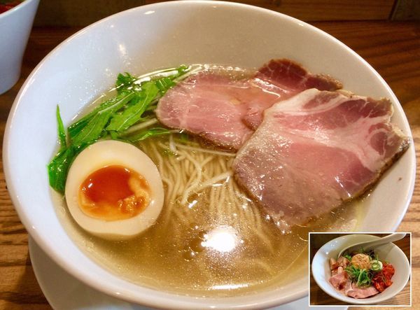 「鶏塩らーめん & ミニチャーシュー丼」@RAMEN JUNYAの写真