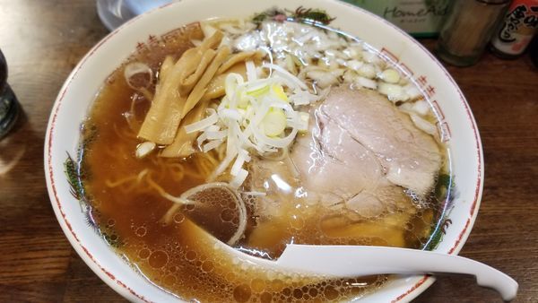 「朝専用中華そば　醤油　大盛り」@らあめん 寸八 総本店の写真
