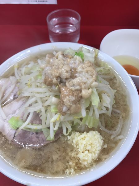 「小、少なめ、ヤサイ、ニンニク、アブラ」@ラーメン二郎 神田神保町店の写真