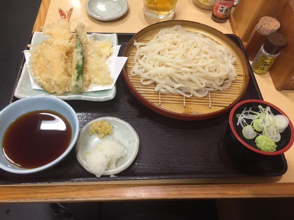 「小天ぷらうどん¥650+生ビール¥430」@天丼 てんや 大宮西店の写真