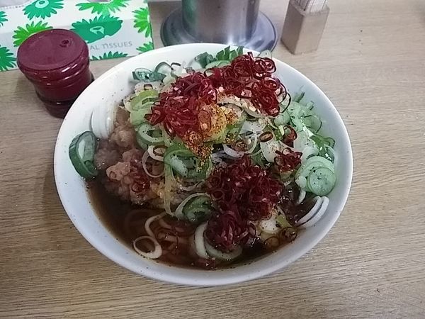 「ジャンボゲソそば」@一由そば 日暮里店の写真