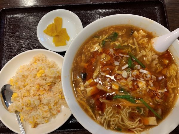 「酸辣湯麺（ランチ麺セット）」@大衆菜館 紫園の写真