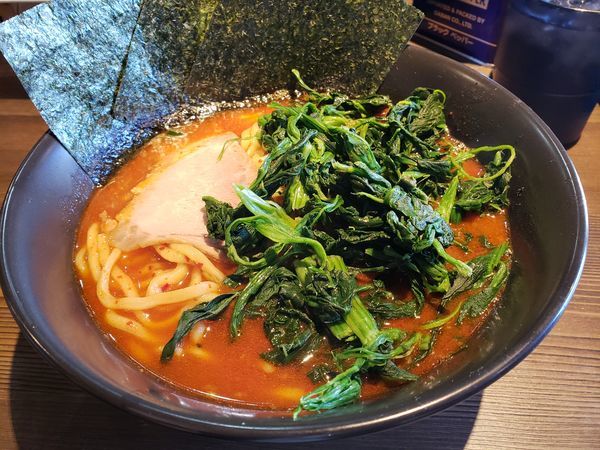 「美辛ラーメン2辛ホウレン草」@ラーメン 萩原家 藤沢店の写真