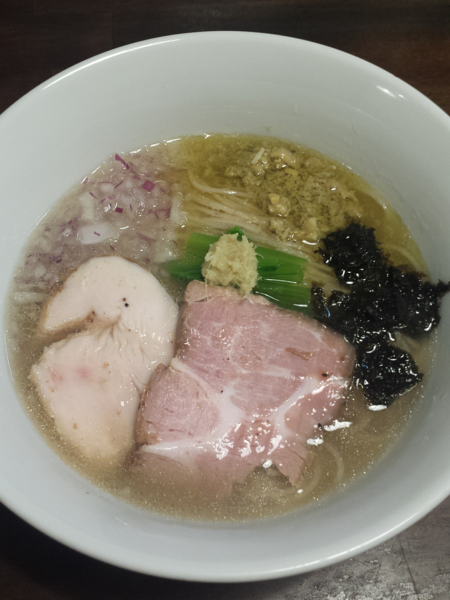 「鮮魚の潮そば820円」@CLAM＆BONITO貝節麺RAIKの写真