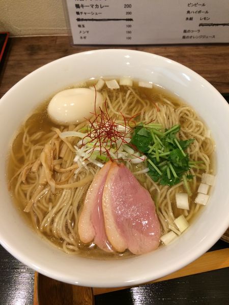 「鴨出汁(黒)大盛880円➕味玉100円」@麺屋 葵の写真