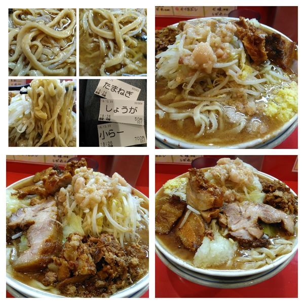 「大ラーメン（脂）＋生姜＋玉ねぎ＋トロトロ豚＋ほぐし豚」@麺屋 桐龍の写真