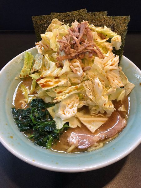 「ラーメン並、キャベチャ硬め濃いめ」@匠家 ひたちなか店の写真