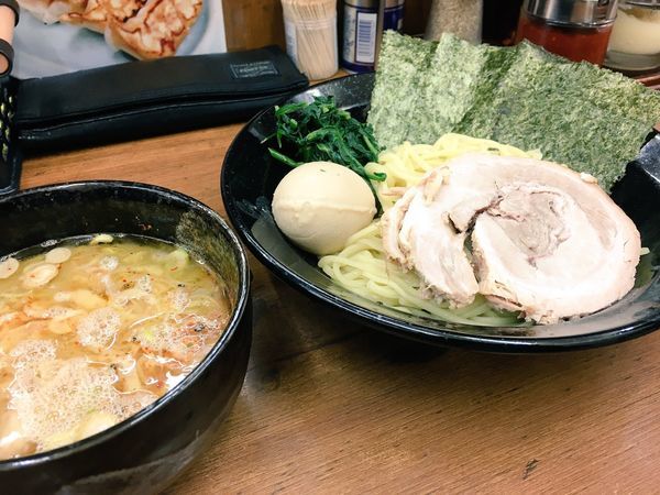 「つけめん 卵トッピング」@英吉家の写真