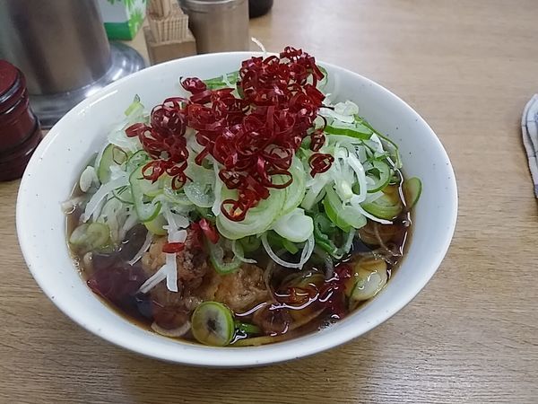 「ジャンボゲソそば」@一由そば 日暮里店の写真