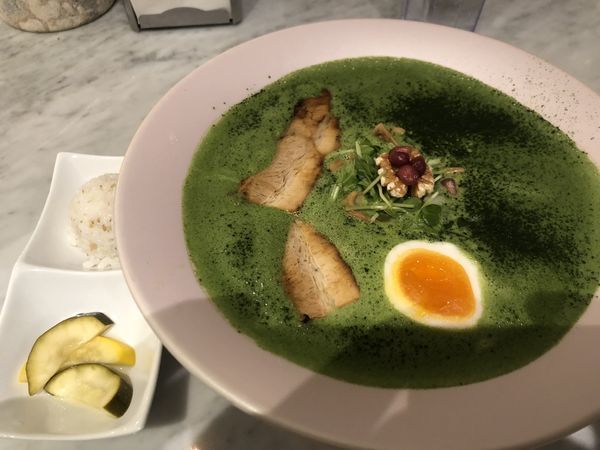 「抹茶鶏白湯らぁめん+プチリゾット（980+50円）」@MENSHO SAN FRANCISCOの写真