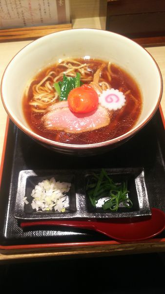「芳醇鴨そば  昆布〆卵黄入り  1,050円」@銀座 鴨そば 九代目 けいすけの写真