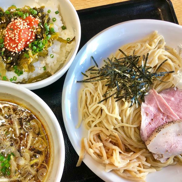 「つけそば780円 明太高菜ごはん200円」@麺ゃこもんの写真