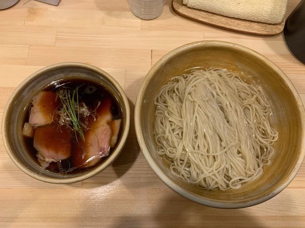 「鰹昆布出汁醤油つけ麺850円」@迂直の写真