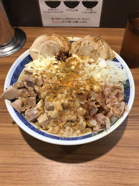 「汁なし（大） カレー 豚2枚」@びんびん豚の写真