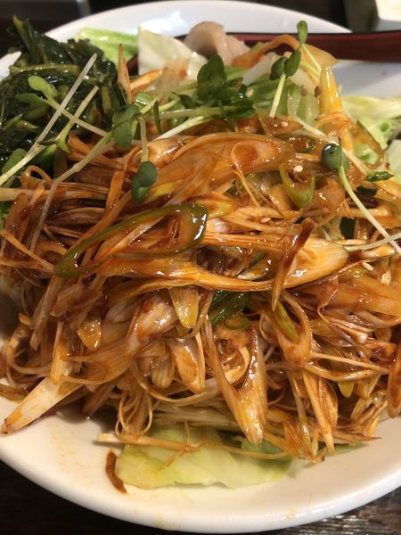 「やさい満菜らーめん+モロヘイヤ+辛ネギ」@らーめん東京食品 六本木店の写真