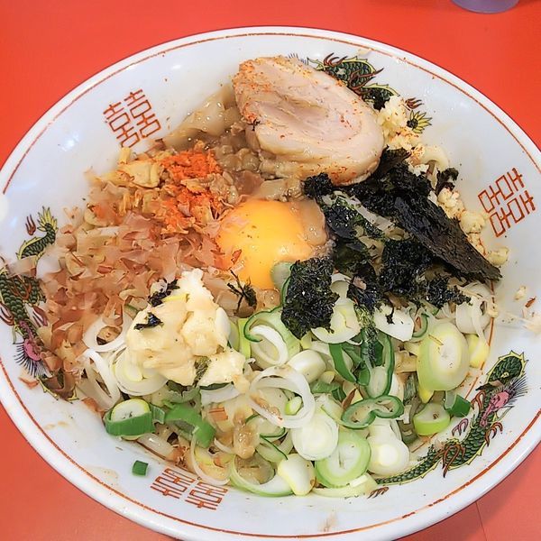 「汁なし（全マシ）」@ラーメン英二の写真
