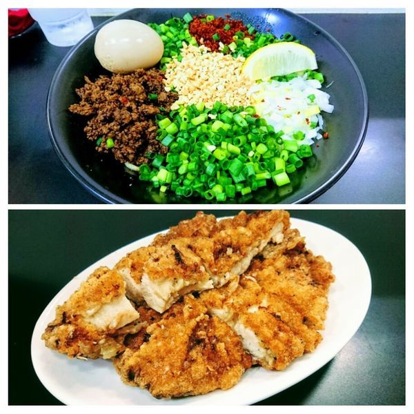 「新担担麺(ちょい辛)+揚チキン」@自家製麺SHINの写真