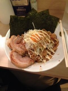 「汁なし（200g）ねぎ、のり」@麺屋 味方の写真