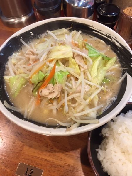 「とんこつタンメン（並）750円　サービスライス付き」@大黒家 木場店の写真