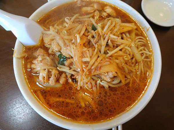 「鶏メン（辛口）＋大盛」@馬鹿旨の写真